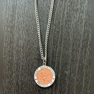 Vintage St. Christopher Enameled Medallion Star of David